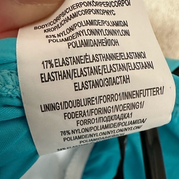 La Blanca One Piece Swimsuit 12 Women Lace Back One Shoulder Turquoise LB01G14 - Picture 8 of 12